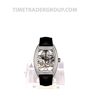 Franck Muller Skeleton Gemstone Black Leather 8880 B S6 SQT D