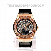Hublot Classic Fusion Aerofusion Moonphase King Gold Diamonds 45mm 517.OX.0180.LR.1104