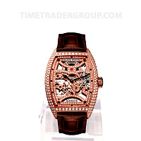 Franck Muller Skeleton Gemstone Brown Leather 8880 B S6 SQT D MVT D